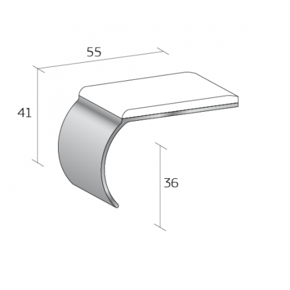 QR-HB136 STAIR NOSING - CARPET - BULLNOSE