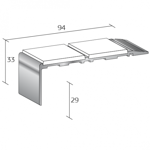 SF225R SLENDERLINE RAMP BACK STAIR NOSING